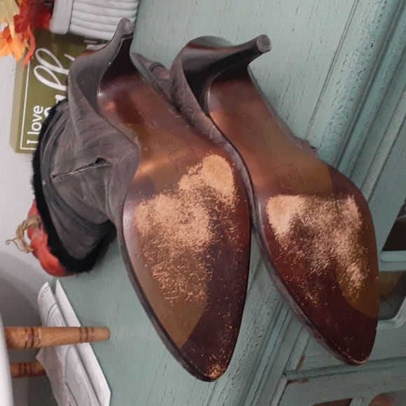 NINE WEST STUDIO LEATHER/RABBIT LEATHER UPPER BOOTS SZ 6 - Picture 7 of 8